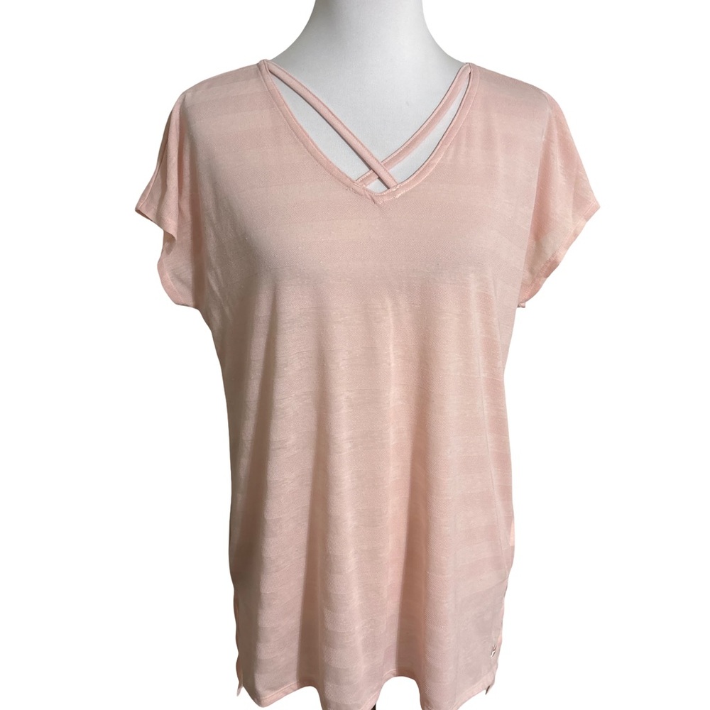 Gloria Vanderbilt Pink Blouse Crisscross